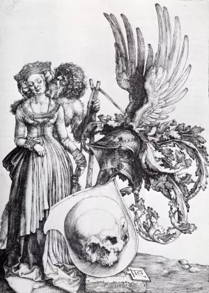 Coat-Of-Arms With A Skull by Albrecht Duerer Oil Painting