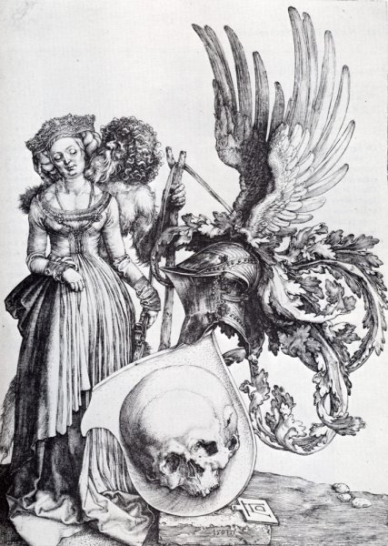 Coat-Of-Arms With A Skull by Albrecht Duerer - Hand-Painted Oil Painting Reproduction