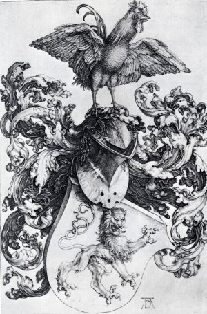 Coat-Of-Arms With Lion And Rooster