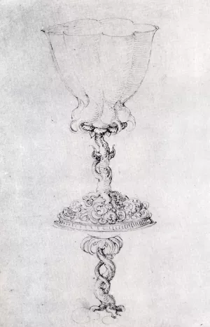 Design For a Goblet, With A Variant Of The Base by Albrecht Duerer Oil Painting