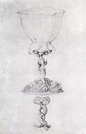 Design For a Goblet, With A Variant Of The Base Oil painting by Albrecht Duerer