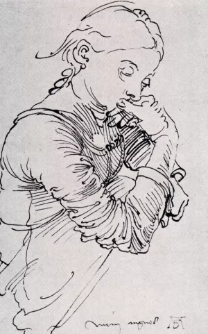 Durer's Wife Agnes Oil painting by Albrecht Duerer