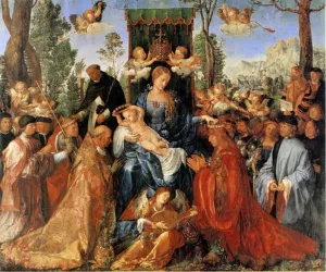 Feast of the Rose Garlands by Albrecht Duerer - Oil Painting Reproduction