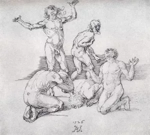 Five Male Nudes painting by Albrecht Duerer