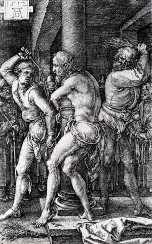Flagellation Engraved Passion Oil painting by Albrecht Duerer