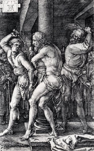 Flagellation Engraved Passion by Albrecht Duerer - Hand-Painted Oil Painting Reproduction