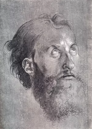 Head Of An Apostle Looking Upward by Albrecht Duerer - Oil Painting Reproduction