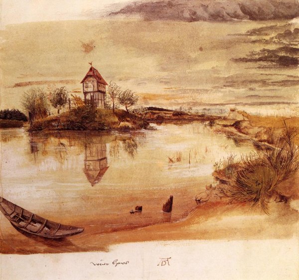 Main Product Photo of House by a Pond Painting by Albrecht Duerer