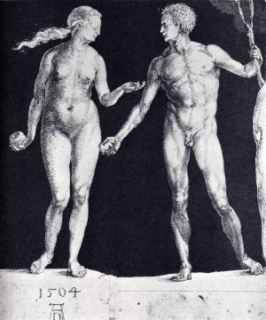 Idealistic Male And Female Figures by Albrecht Duerer Oil Painting