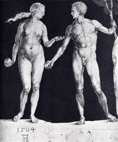 Idealistic Male And Female Figures by Albrecht Duerer - Hand-Painted Oil Painting Reproduction