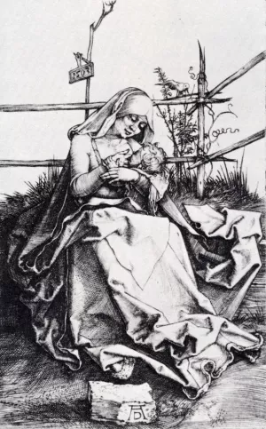 Madonna On A Grassy Bench painting by Albrecht Duerer
