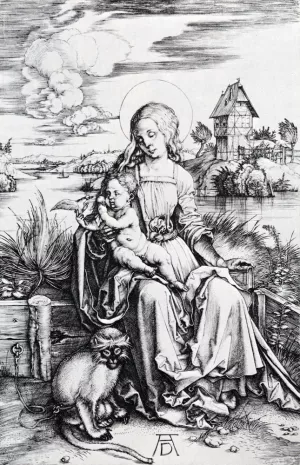 Madonna With The Monkey by Albrecht Duerer - Oil Painting Reproduction