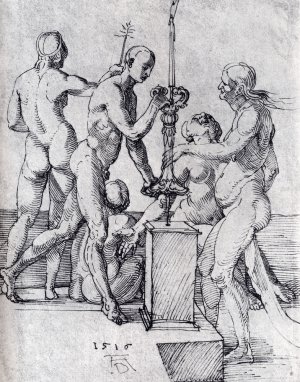 Male And Female Nudes by Albrecht Duerer Oil Painting
