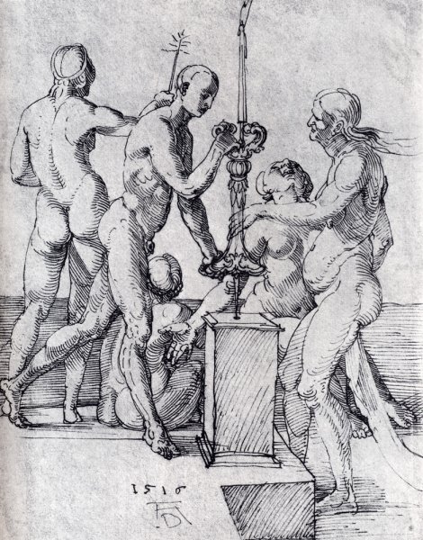 Male And Female Nudes by Albrecht Duerer - Hand-Painted Oil Painting Reproduction