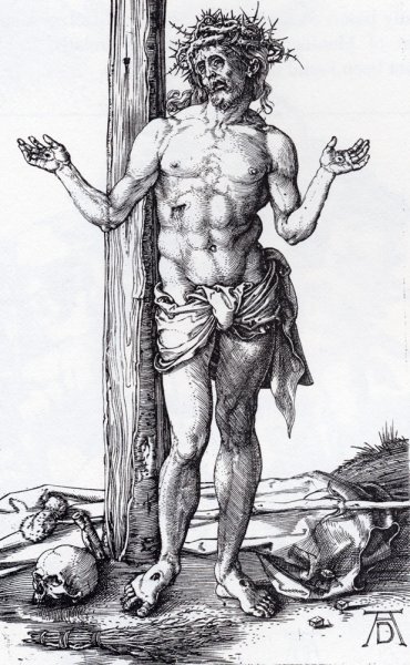 Man Of Sorrows With Hands Raised by Albrecht Duerer - Hand-Painted Oil Painting Reproduction