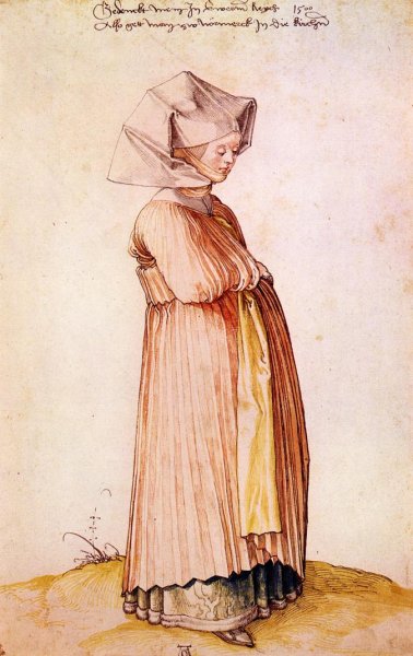 Nuremberg Woman Dressed for Church by Albrecht Duerer - Hand-Painted Oil Painting Reproduction