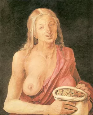 Old Woman with a Bag of Coins by Albrecht Duerer Oil Painting