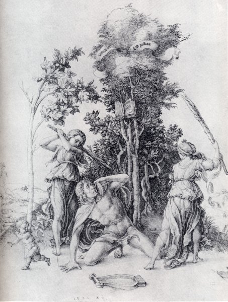 Orpheus Slain By Bacchantes, With A Boy Running Away