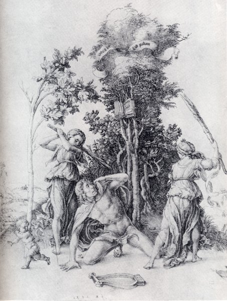 Orpheus Slain By Bacchantes, With A Boy Running Away by Albrecht Duerer - Hand-Painted Oil Painting Reproduction