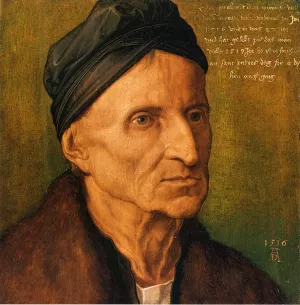 Portrait of Michael Wolgemut by Albrecht Duerer Oil Painting