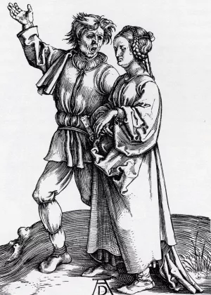 Rustic Couple by Albrecht Duerer Oil Painting