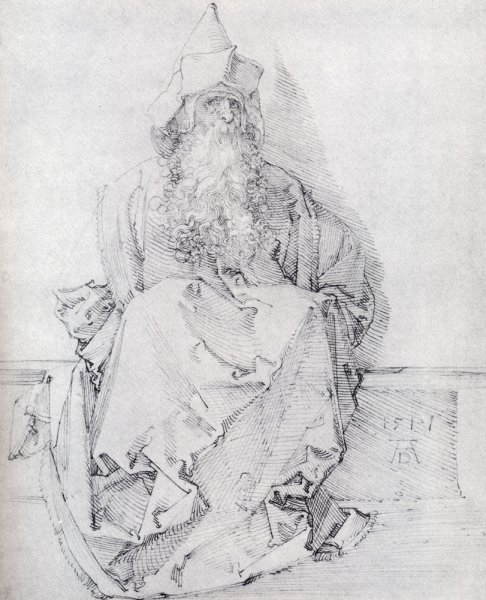 Main Product Photo of Seated Prophet Painting by Albrecht Duerer