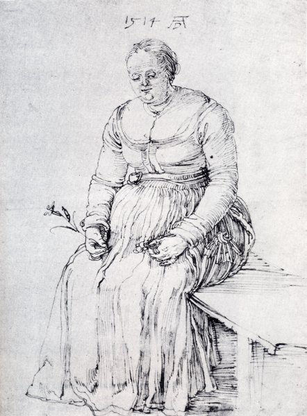 Seated Woman by Albrecht Duerer - Hand-Painted Oil Painting Reproduction