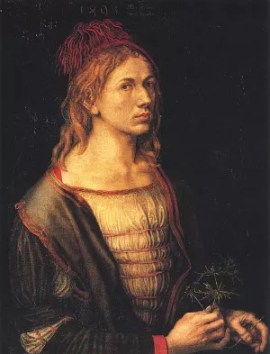 Self Portrait at 22 Oil painting by Albrecht Duerer