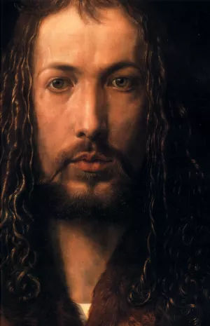 Self Portrait Detail by Albrecht Duerer Oil Painting