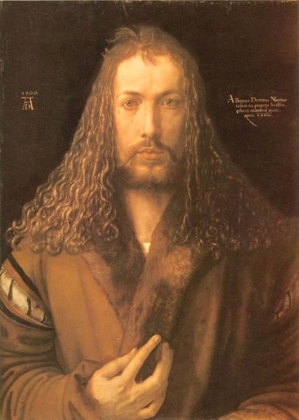 Main Product Photo of Self Portrait in a Fur-Collard Robe Painting by Albrecht Duerer