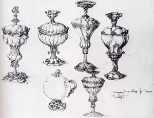 Six Goblets Oil painting by Albrecht Duerer
