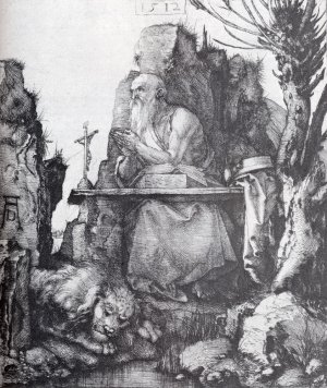 St. Jerome By The Pollard Willow Oil painting by Albrecht Duerer