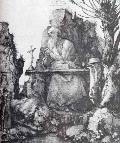 St. Jerome By The Pollard Willow by Albrecht Duerer - Hand-Painted Oil Painting Reproduction