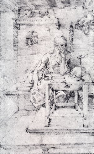 St. Jerome In His Study (Without Cardinal's Robes) Oil painting by Albrecht Duerer