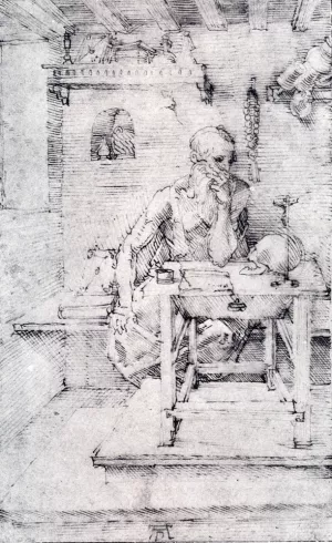 St. Jerome In His Study (Without Cardinal's Robes) by Albrecht Duerer Oil Painting
