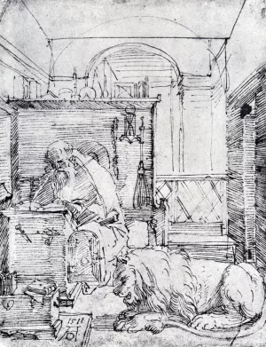 St. Jerome In His Study by Albrecht Duerer - Oil Painting Reproduction