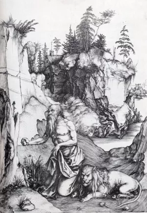 St. Jerome Penitent in The Wilderness by Albrecht Duerer Oil Painting