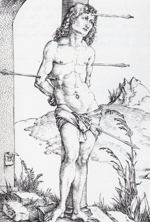 St Sebastian At The Column - First State Oil painting by Albrecht Duerer