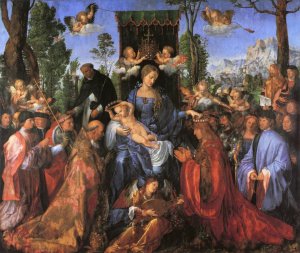 The Altarpiece of the Rose Garlands Oil painting by Albrecht Duerer