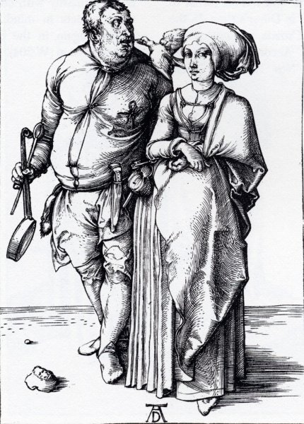 The Cook and His Wife by Albrecht Duerer - Hand-Painted Oil Painting Reproduction
