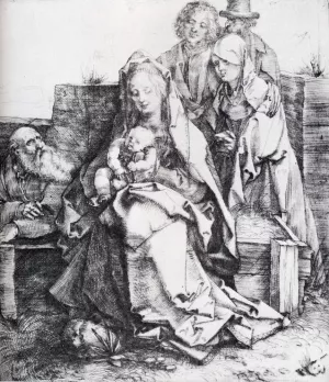 The Holy Family With St. John, The Magdalene And Nicodemus by Albrecht Duerer - Oil Painting Reproduction