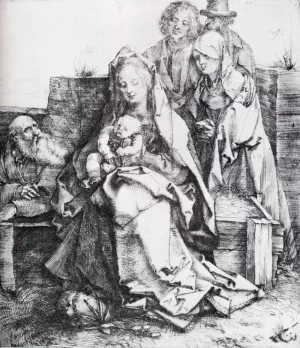 The Holy Family With St. John, The Magdalene And Nicodemus Oil painting by Albrecht Duerer