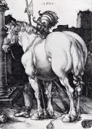 The Large Horse by Albrecht Duerer - Oil Painting Reproduction