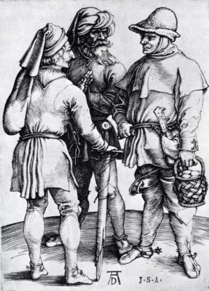 Three Peasants in Conversation by Albrecht Duerer Oil Painting