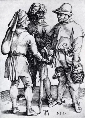 Three Peasants in Conversation Oil painting by Albrecht Duerer