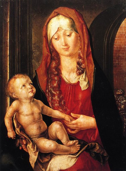 Main Product Photo of Virgin and Child Before an Archway Painting by Albrecht Duerer