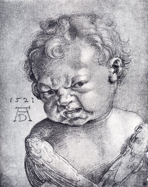 Weeping Cherub Oil painting by Albrecht Duerer