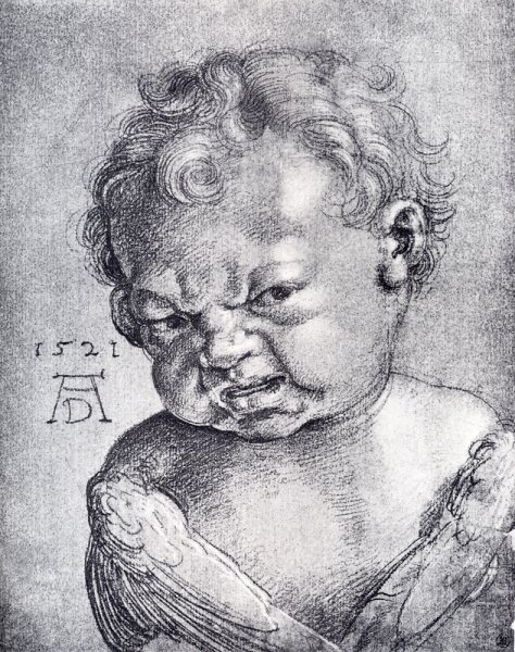 Weeping Cherub by Albrecht Duerer - Hand-Painted Oil Painting Reproduction