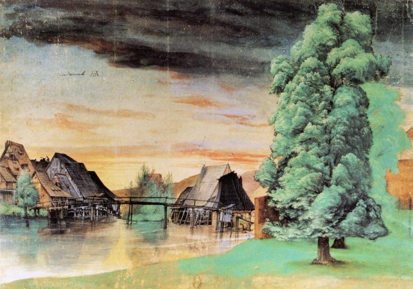 Main Product Photo of Willow Mill Painting by Albrecht Duerer