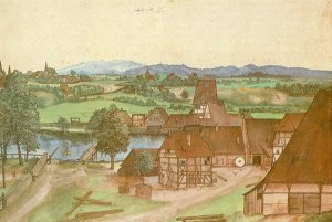 Willow Mills on the Pegnitz Oil painting by Albrecht Duerer